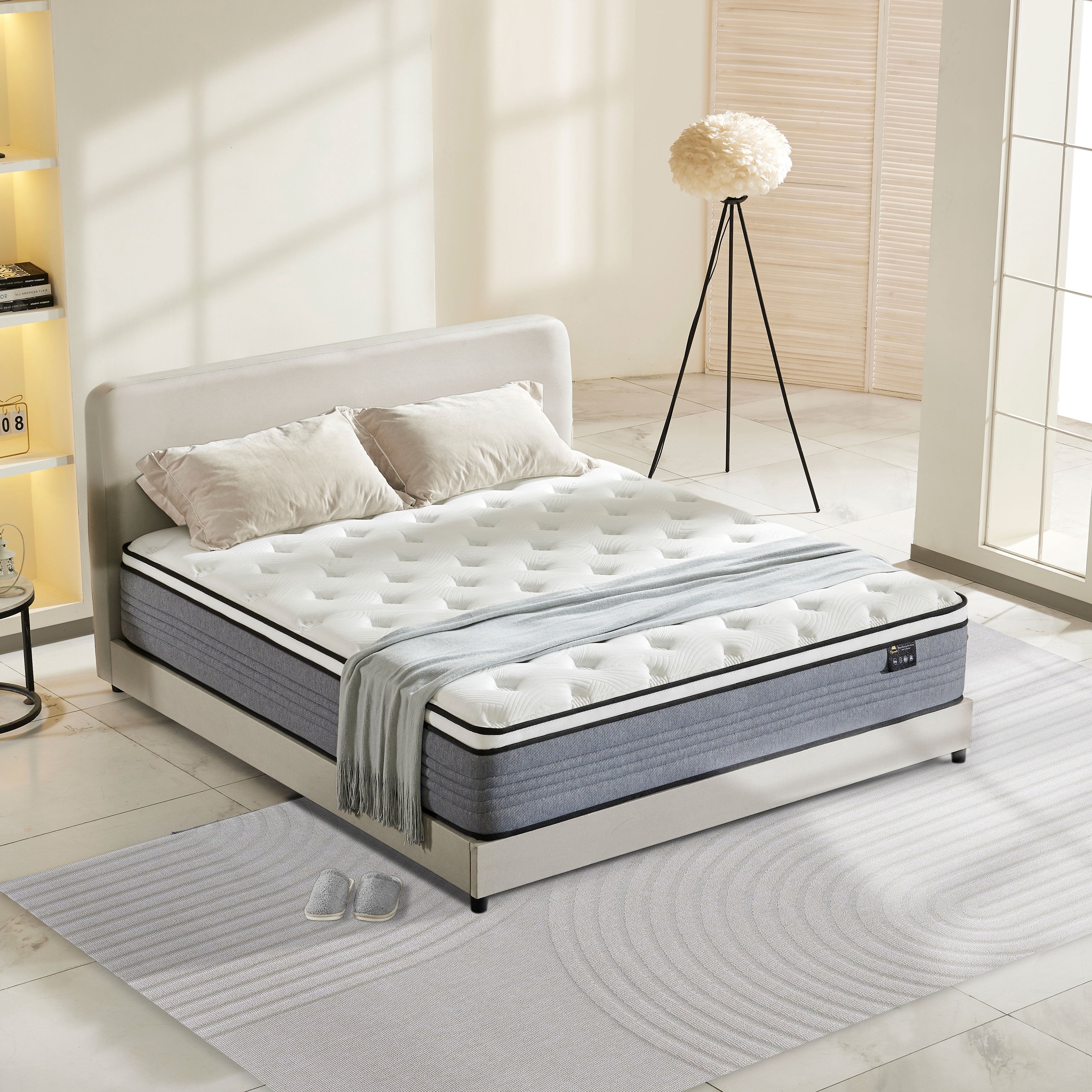 Giovanly 12 inch Full Hybrid Mattress in a Box, Memory Foam and Individually Wrapped Pocket Coils, Medium Firm, Motion Isolation & Edge Support, Breathable Cooling Gel, CertiPUR-US Certified