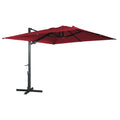 Mondawe 10x10ft Patio Umbrella Outdoor Square Large Cantilever Windproof Offset and Heavy Duty Sun Umbrella for Garden Deck Pool, Red