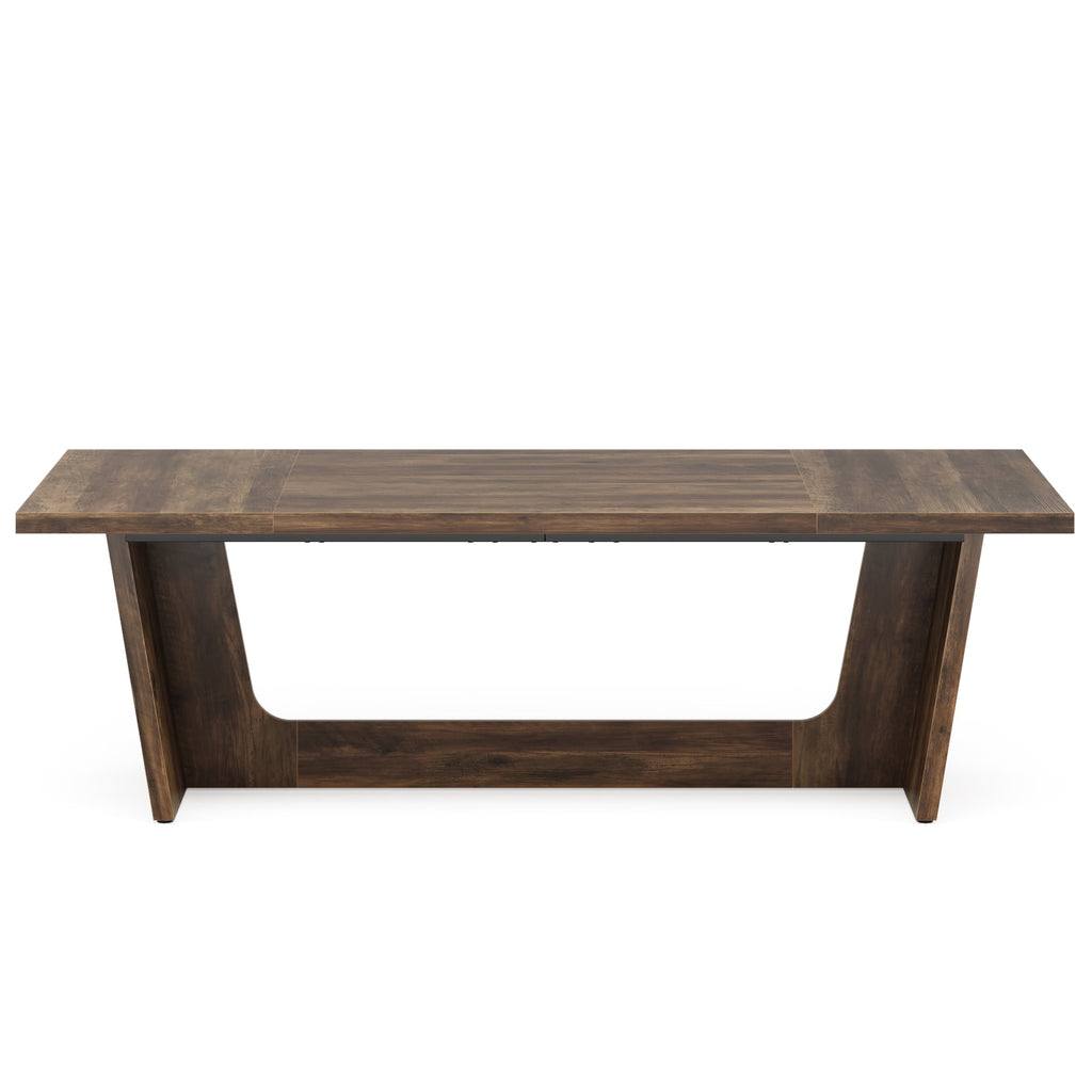 Fnova 70.87 Rectangular Dining Table for 4-6 People, Farmhouse Wood Kitchen Table with Sturdy Legs, Easy to Assemble